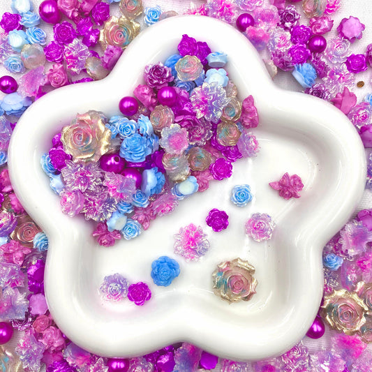 Fancy & Fierce- Soft Resin Nail Charms with Pendants – Drillable Floral Resin Decorations for DIY Crafts
