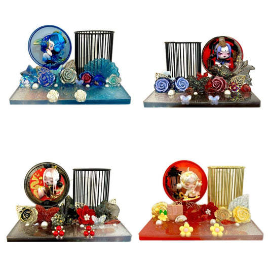【20% OFF LIVE OFFER】Handmade Resin Stand with Doll Brush Holder & Phone Stand Feature Blind Bag 2