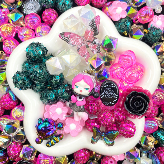 Pink Punk Queen - Beads Mix For Hanging Ornaments(Miki)-BD