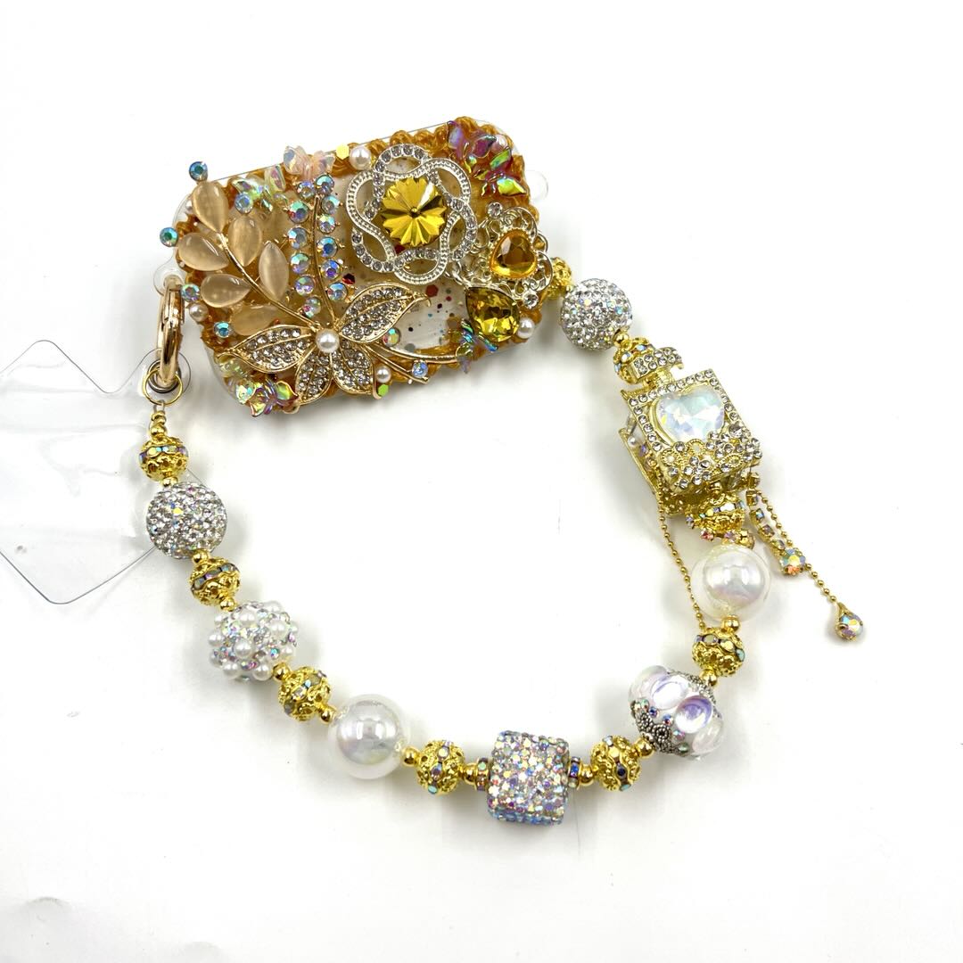 Handmade Phone Clip With Mirror - Cream Glue