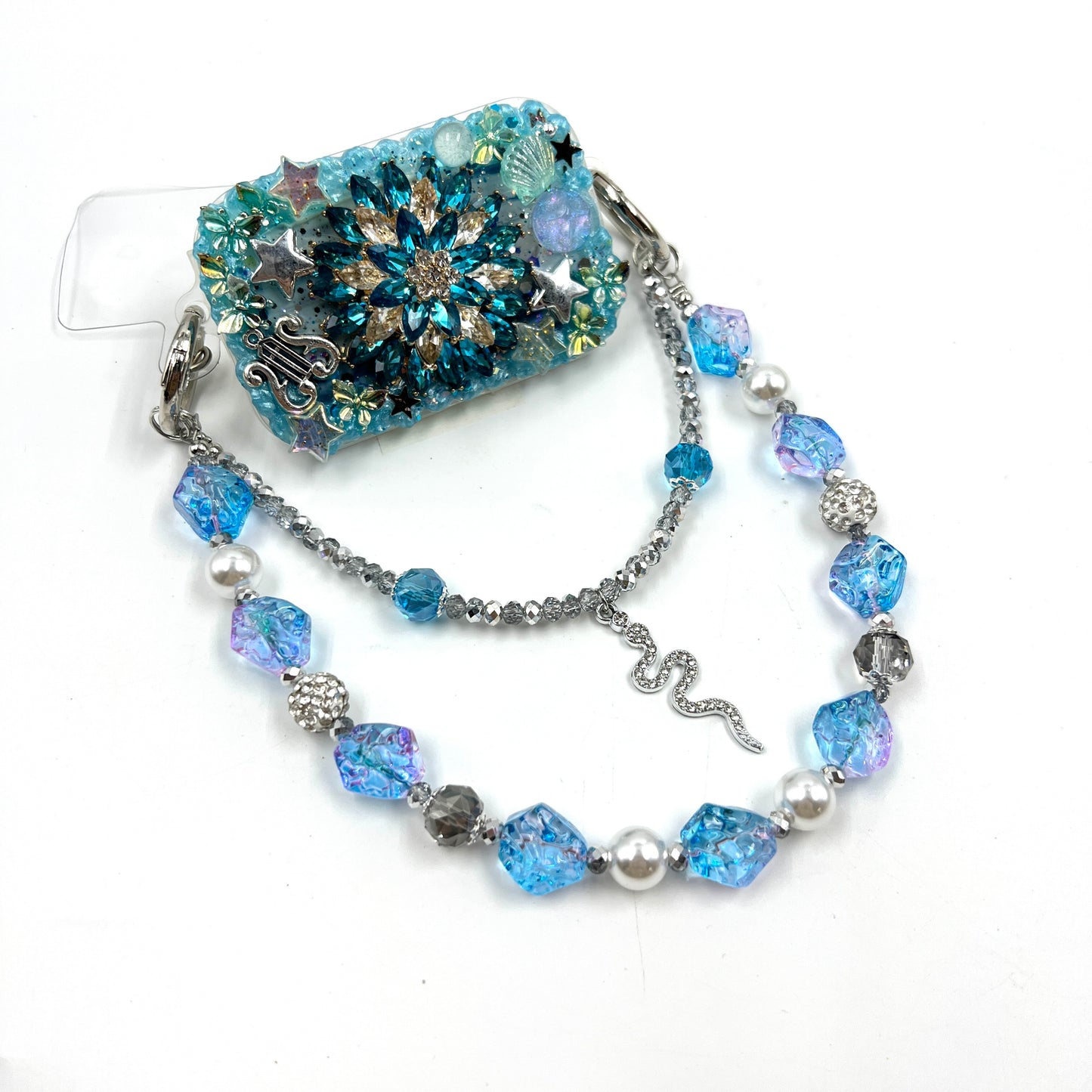 Handmade Phone Clip With Mirror - Cream Glue