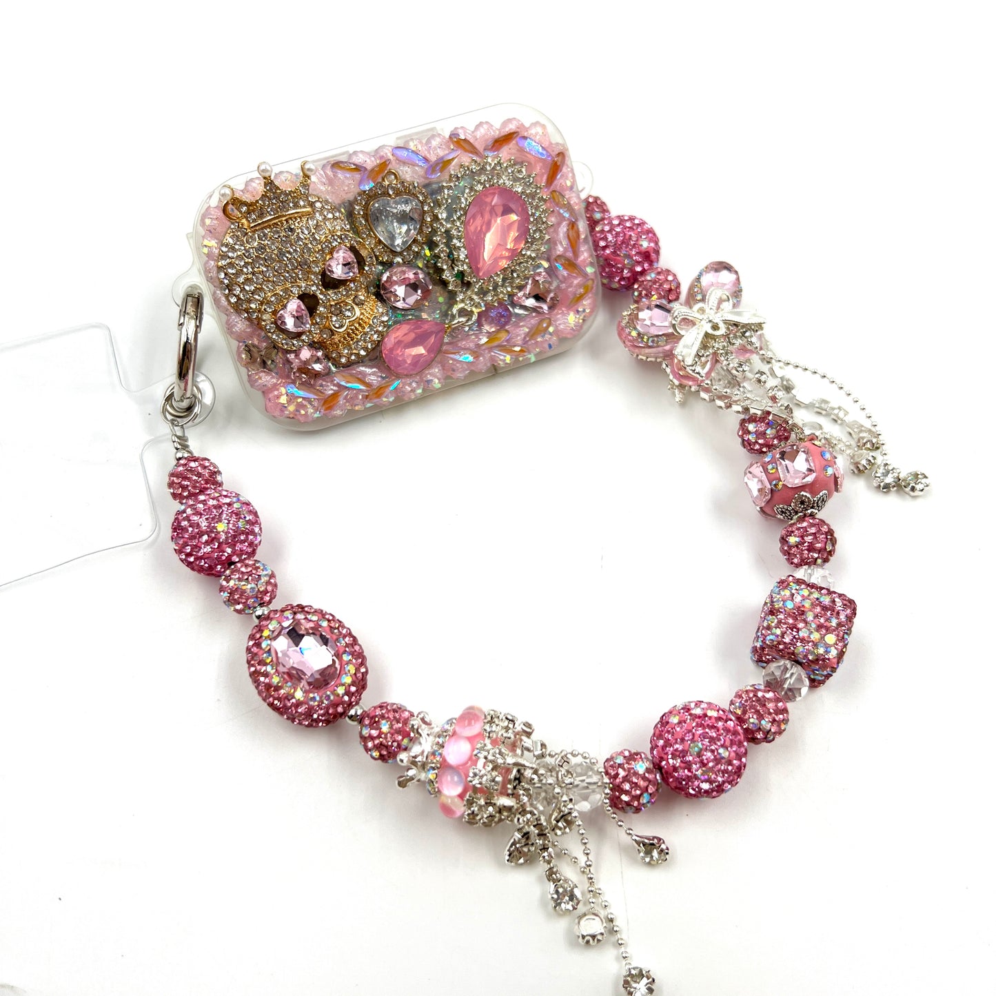 Handmade Phone Clip With Mirror - Cream Glue