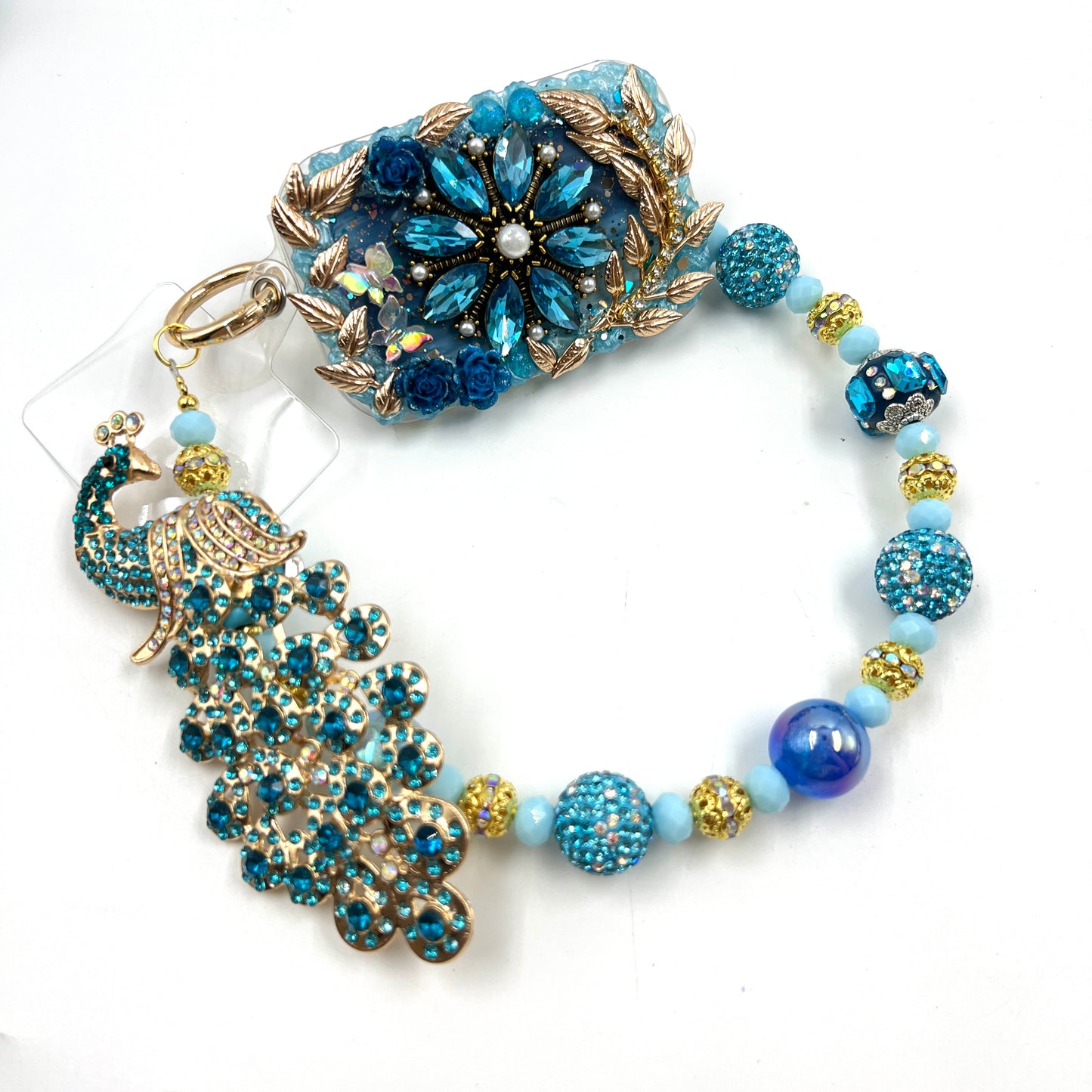 Handmade Phone Clip With Mirror - Cream Glue