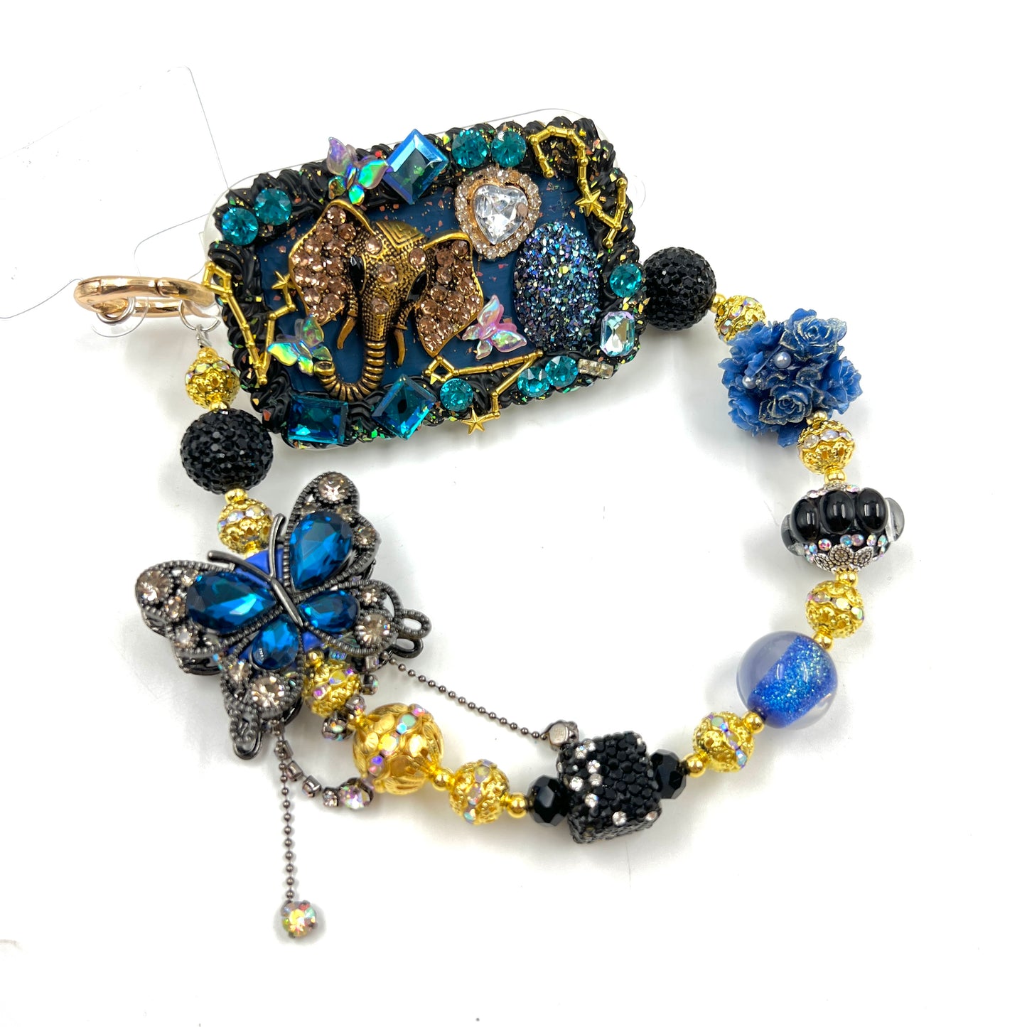 Handmade Phone Clip With Mirror - Cream Glue