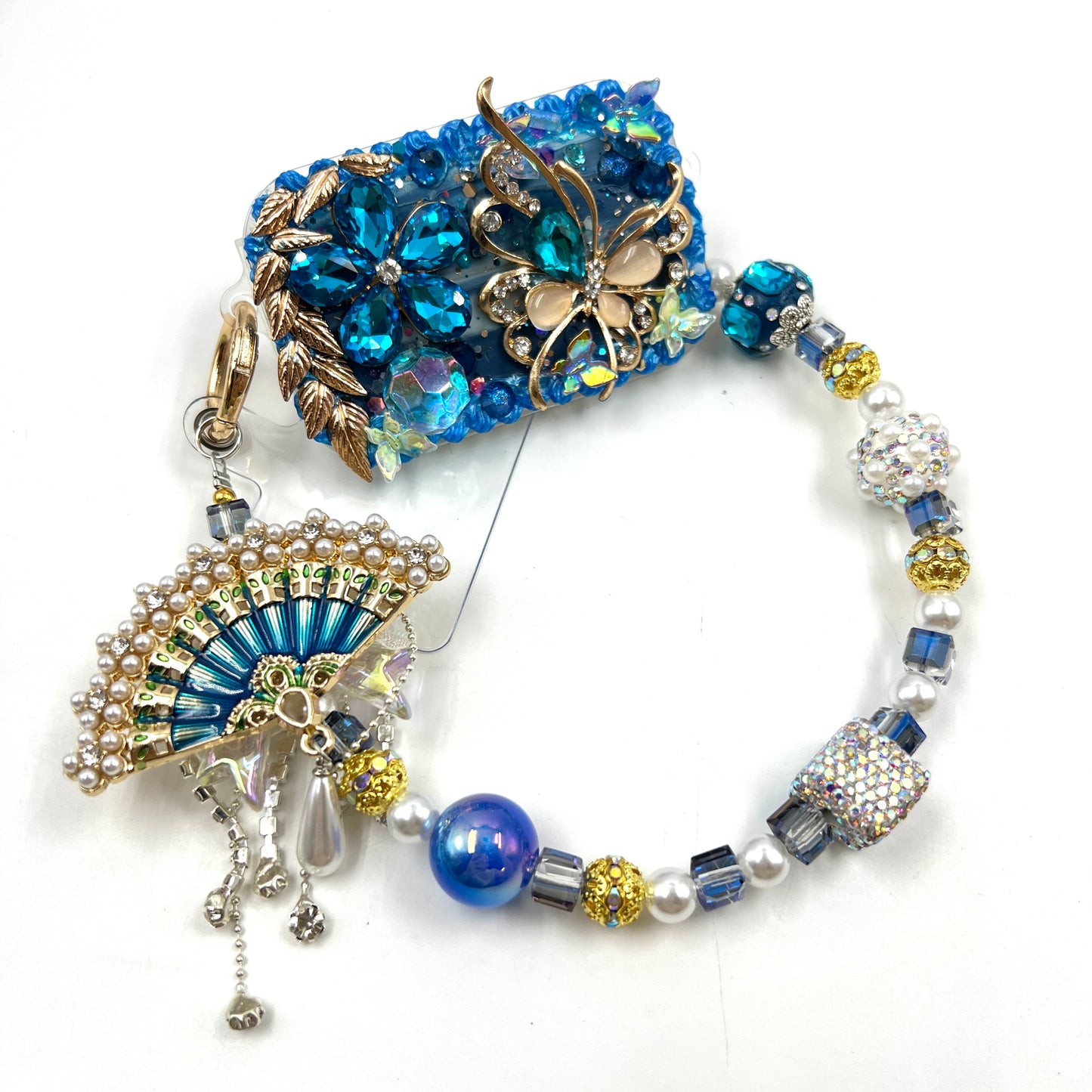 Handmade Phone Clip With Mirror - Cream Glue