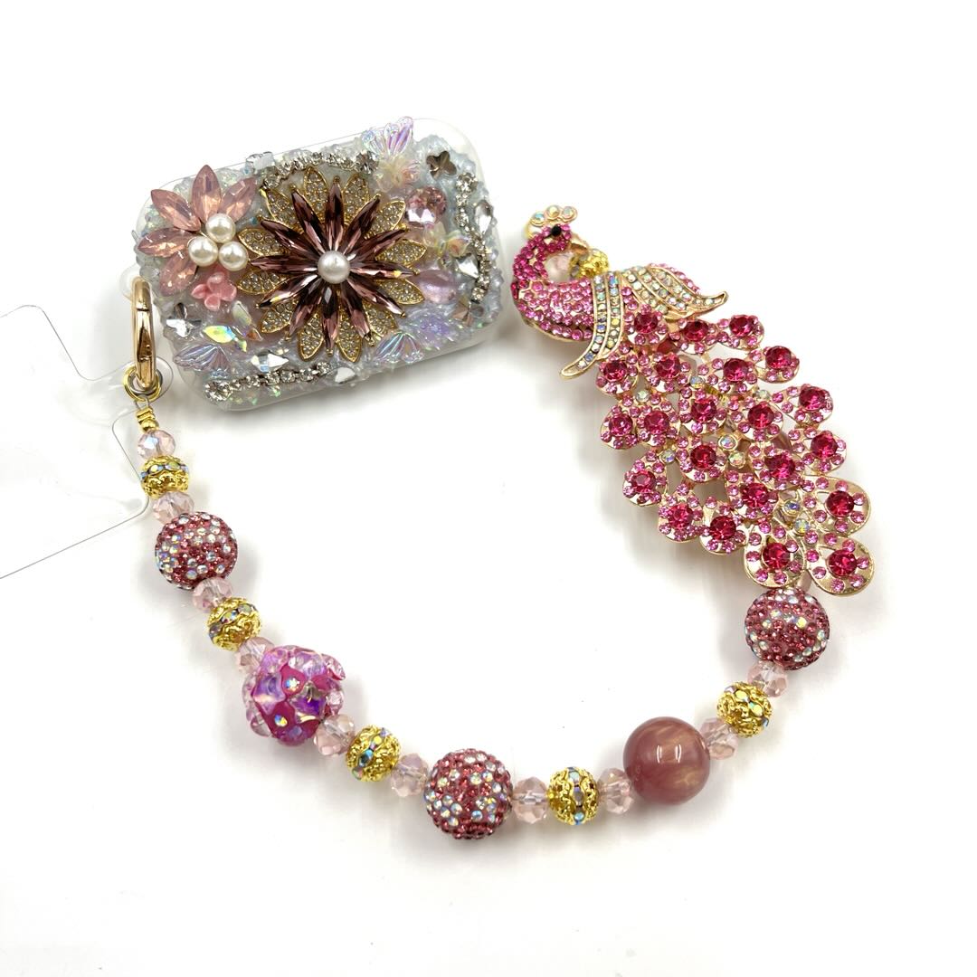 Handmade Phone Clip With Mirror - Cream Glue