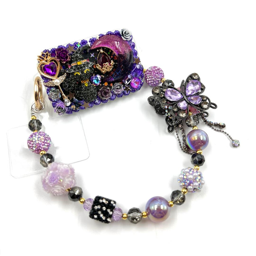 Handmade Phone Clip With Mirror - Cream Glue