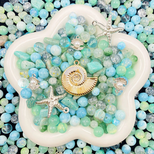 Sea-foam Symphony Beads Mix for bracelets making-BD