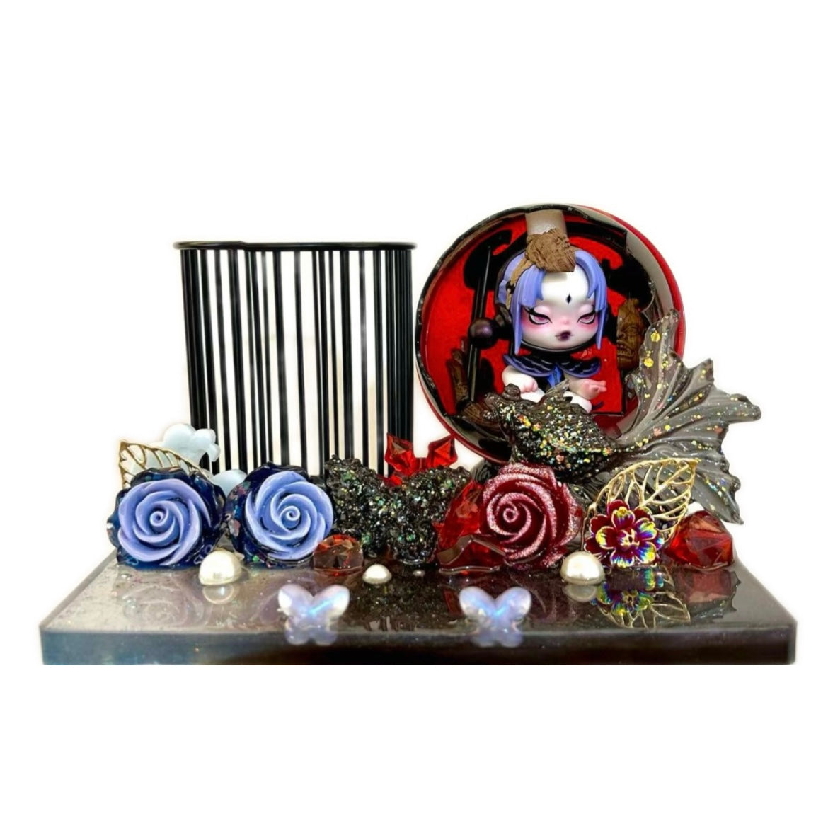 【20% OFF LIVE OFFER】Handmade Resin Stand with Doll Brush Holder & Phone Stand Feature Blind Bag 2