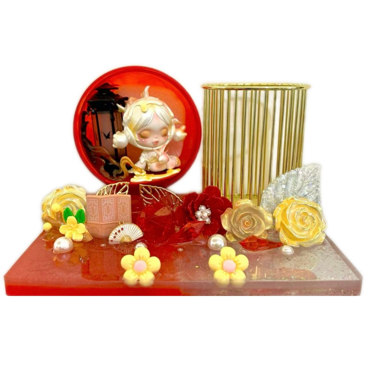 【20% OFF LIVE OFFER】Handmade Resin Stand with Doll Brush Holder & Phone Stand Feature Blind Bag 2
