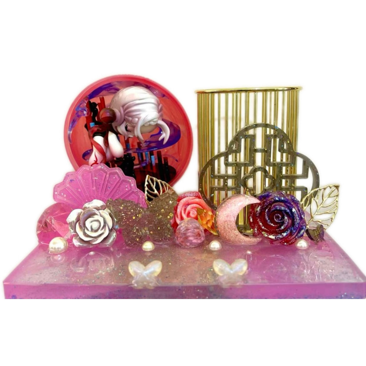 【20% OFF LIVE OFFER】Handmade Resin Stand with Doll Brush Holder & Phone Stand Feature Blind Bag 2