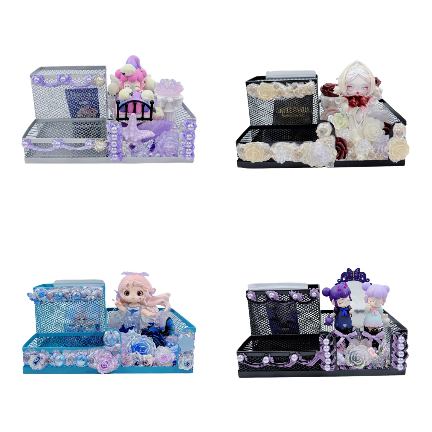 Handmade mesh desk organizer with Cream Glue, Doll DIY – Kosbling Handmade Blind Bag