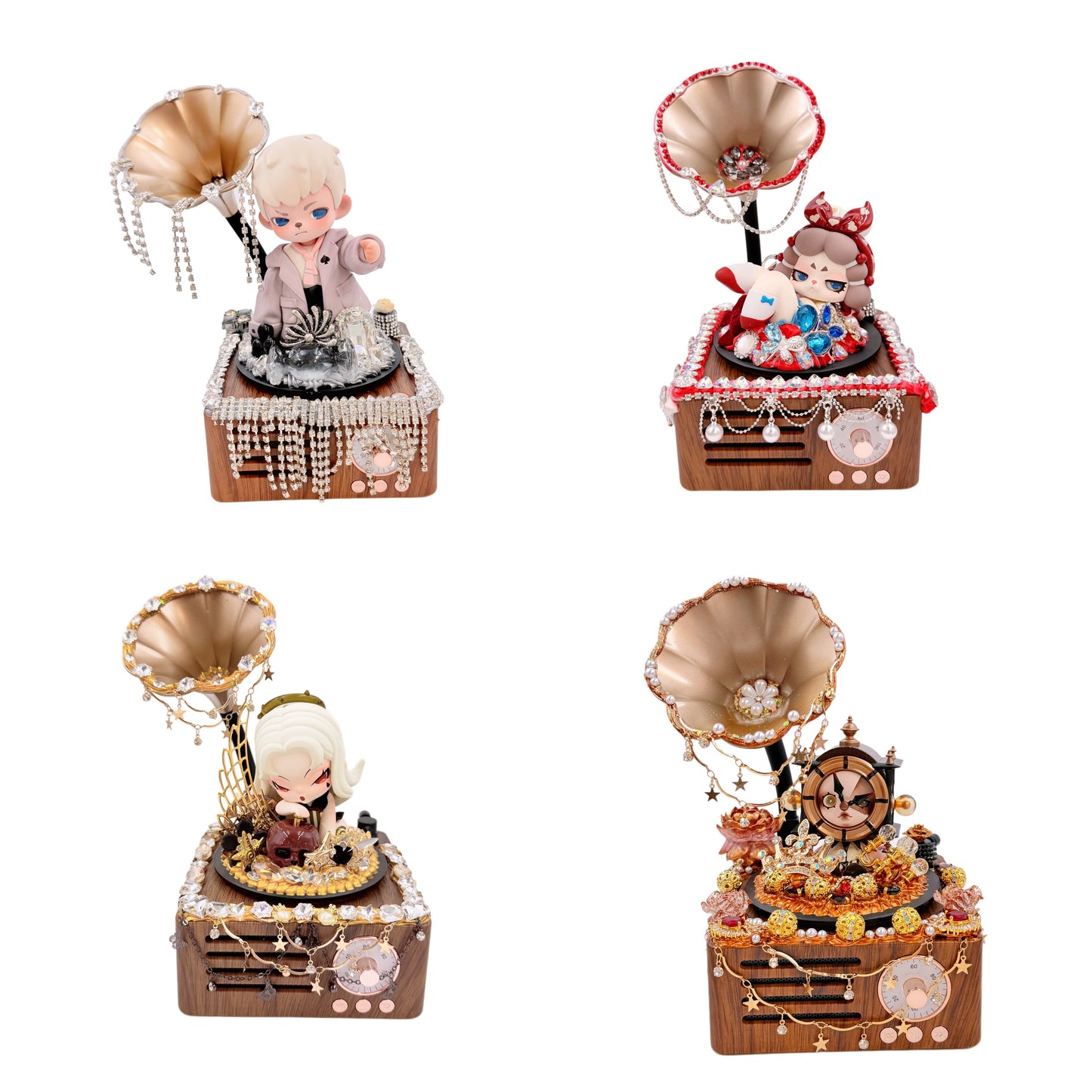 【20% OFF ONLY】Handmade Retro Vinyl Record Player Speaker With Diamond Cream Glue, Doll DIY-Kosbling Blind Bag