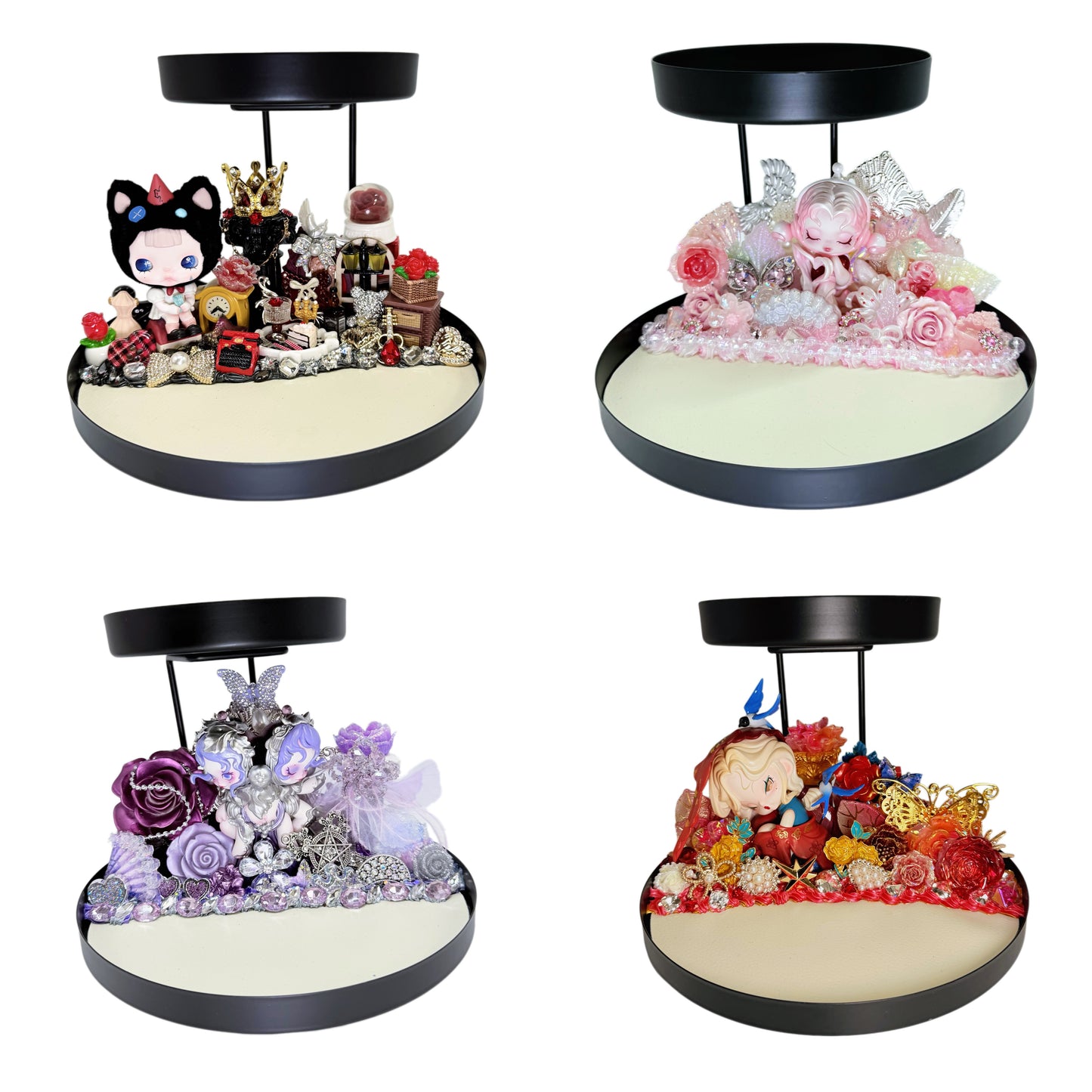 【20%OFF ONLY】Handmade 2-Tier Metal Iron Storage Tray With Cream Glue - Kosbling Handmade Blind Bag