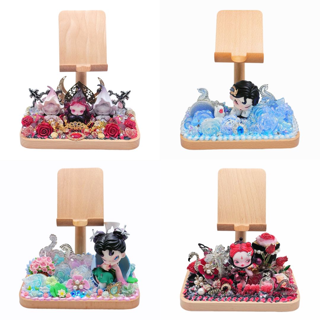 【20%OFF ONLY】Handmade Wooden Cell Phone Stand with Cream Glue Blind Bag - Kosbling Doll DIY