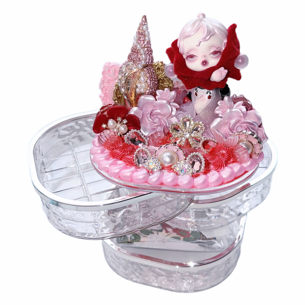 Handmade Wavy 3-Tier Rotating Storage Box with Cream Glue Doll DIY - Kosbling Blind Bag