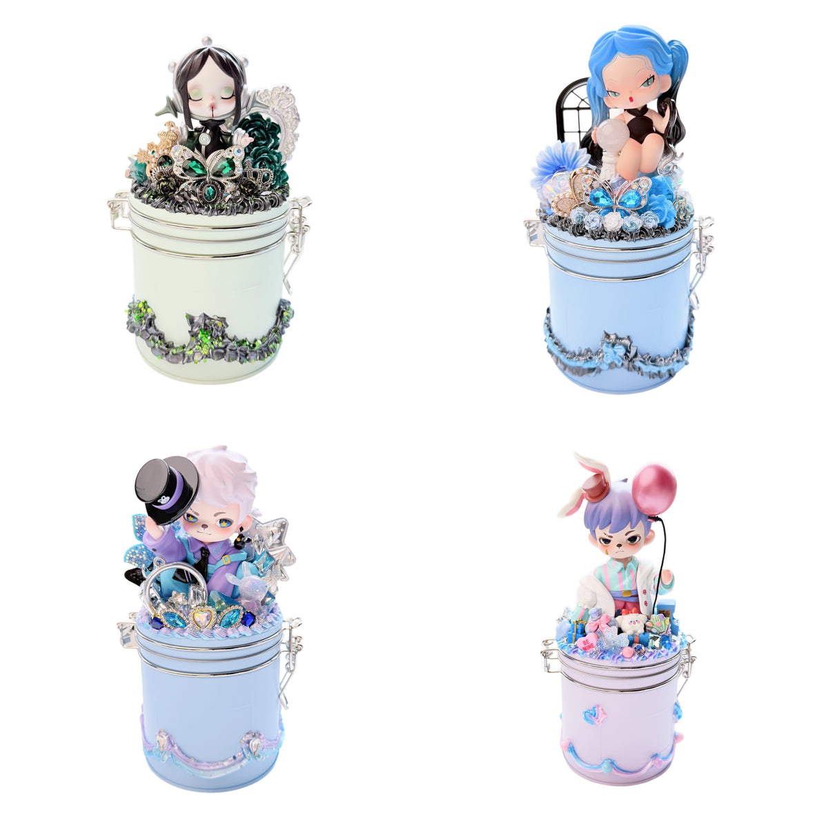 【20% OFF ONLY】Handmade Iron Craft Airtight Storage Jar with Cream Glue Doll DIY - Kosbling Blind Bag