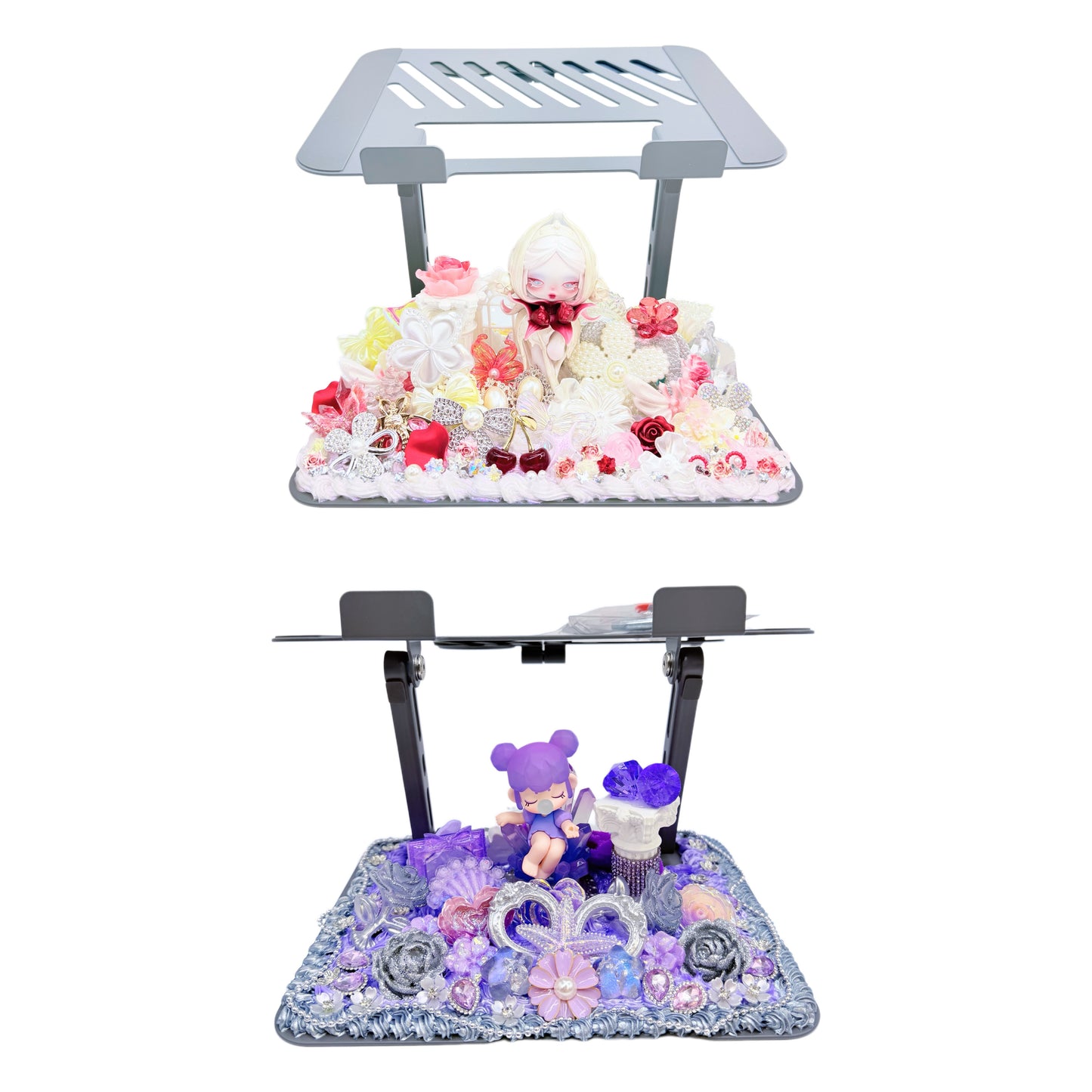 Handmade Laptop Stand with Magnetic Phone Holder with Cream Glue, Doll DIY-Kosbling Blind Bag