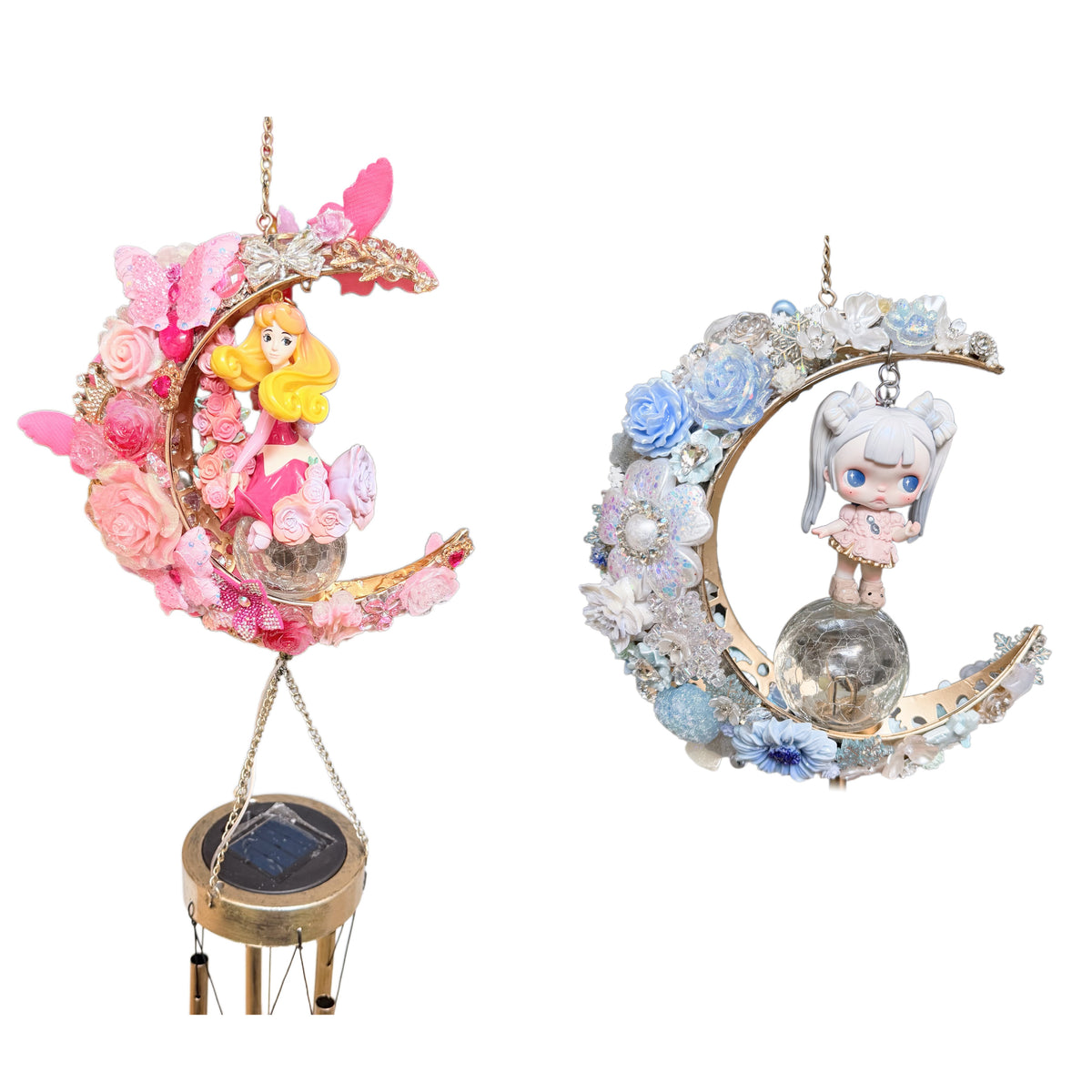 【20% OFF ONLY】Handmade Metal Moon Solar Wind Chime Light Doll Diy - Kosbling Handmade Blind Bag