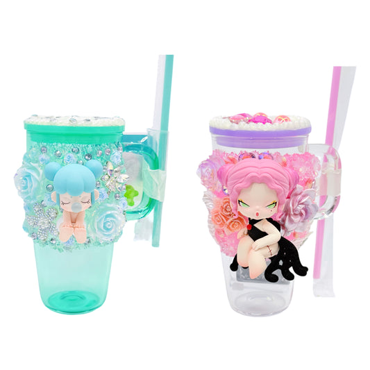 【20% OFF ONLY】 Handmade Glass Tumbler with Cream Glue Doll Diy - Kosbling Handmade Blind Bag