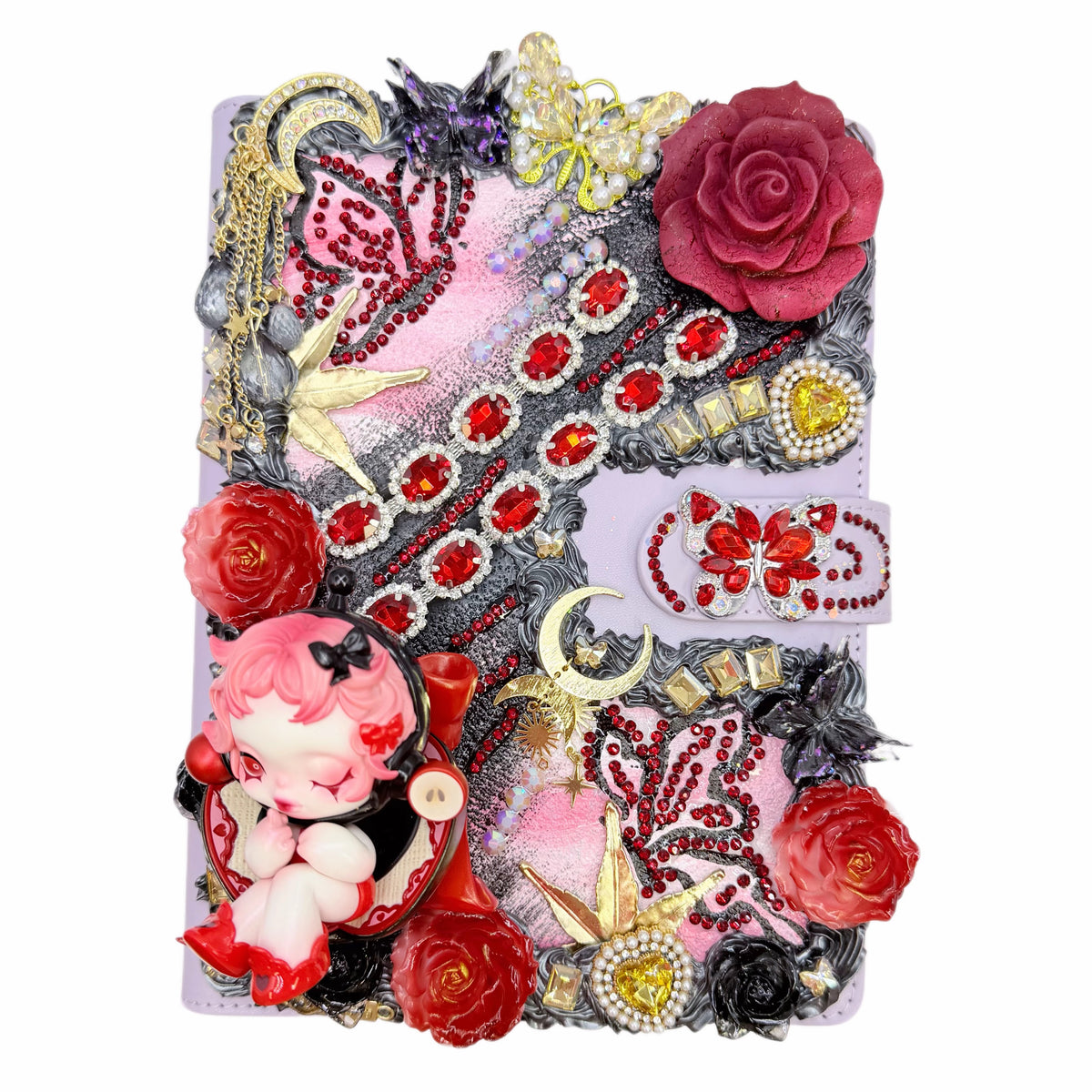 【20% OFF ONLY】Handmade Rhinestone Decorated Painted Notebook with Cream Glue Doll Diy - Kosbling Handmade Blind Bag