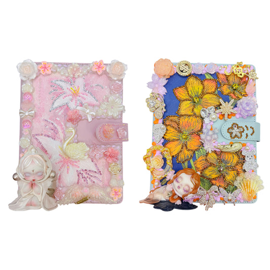【20% OFF ONLY】Handmade Rhinestone Decorated Painted Notebook with Cream Glue Doll Diy - Kosbling Handmade Blind Bag