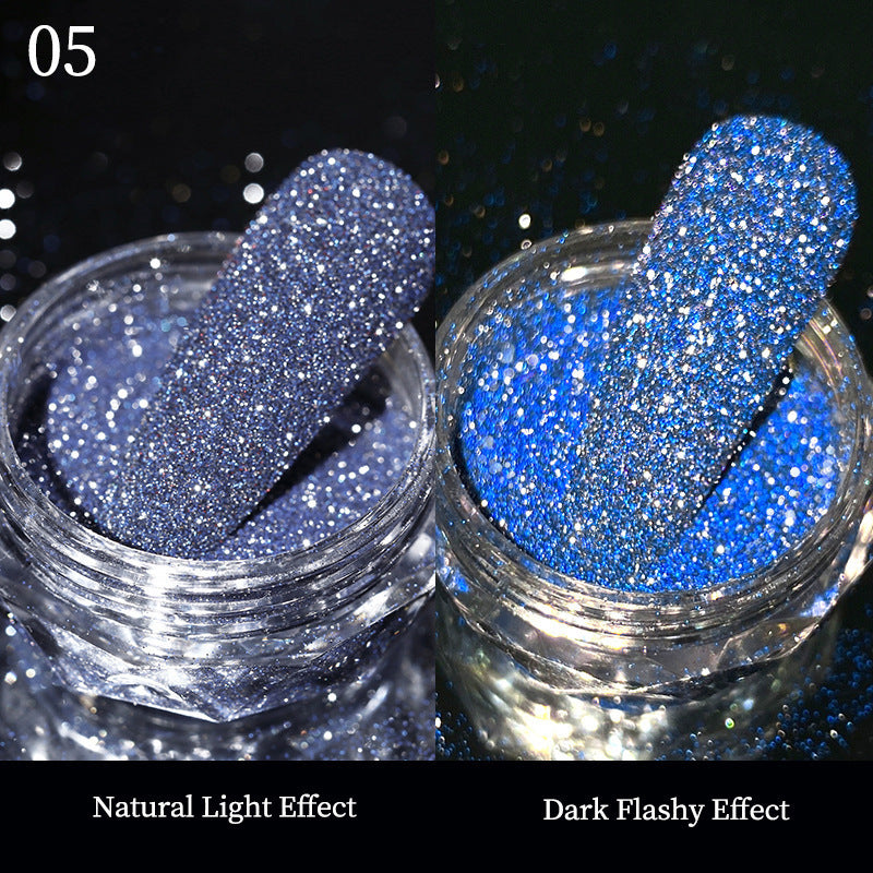 Fluorescent Crystal Glitter Powder, Extra Shine under Flashy for Resin Art Crafts, Cosmetic ,Nail Body Face Eye, Slime Tumbler Jewelry Making