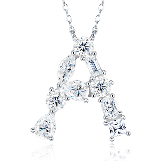 Slender Letter Multi-Moissanite Necklace