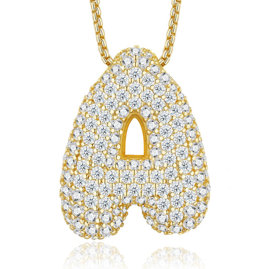 Chubby Letter Multi-Moissanite Necklace