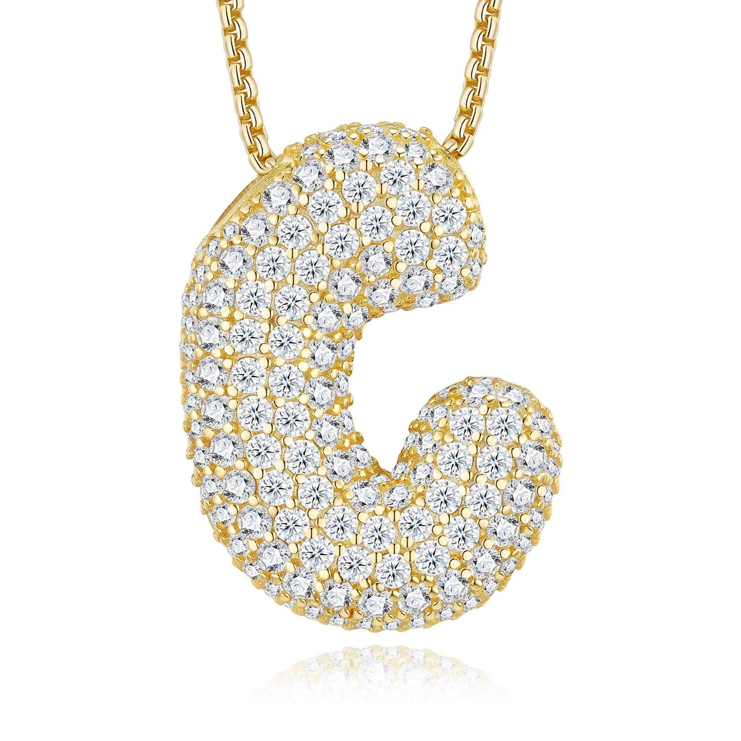 Chubby Letter Multi-Moissanite Necklace