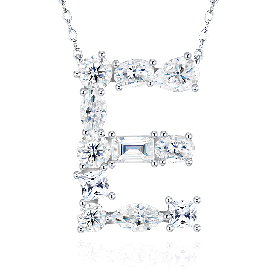 Slender Letter Multi-Moissanite Necklace