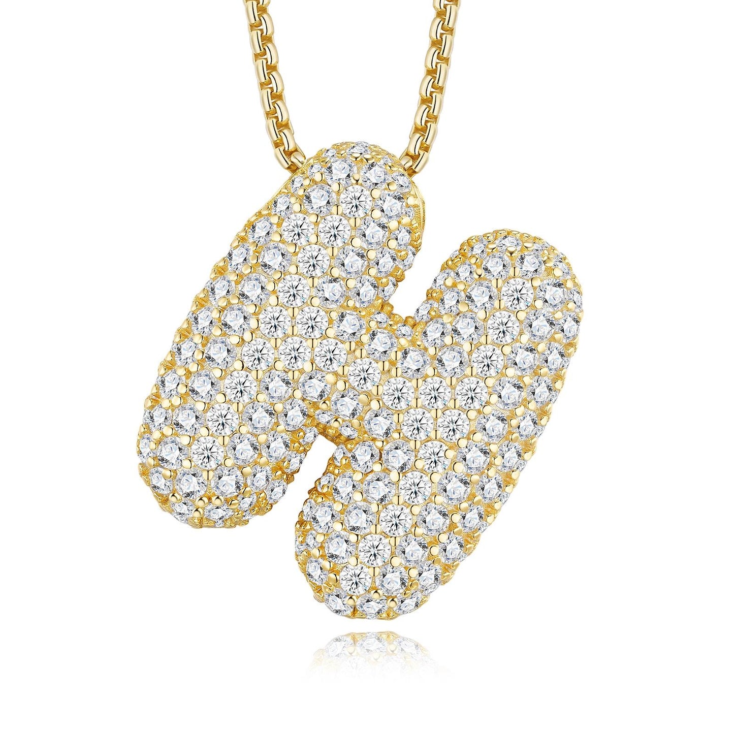 Chubby Letter Multi-Moissanite Necklace