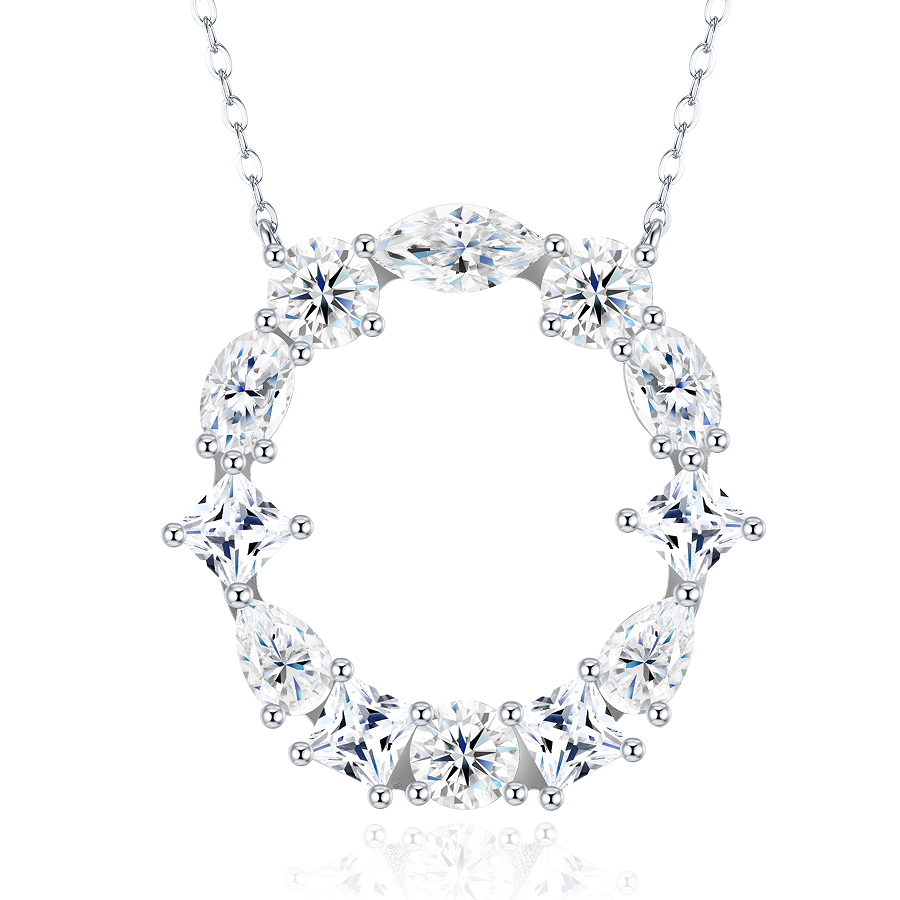Slender Letter Multi-Moissanite Necklace