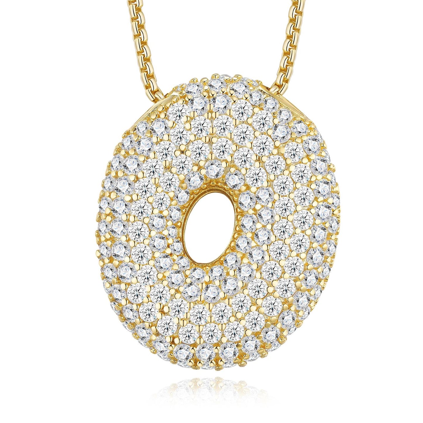 Chubby Letter Multi-Moissanite Necklace