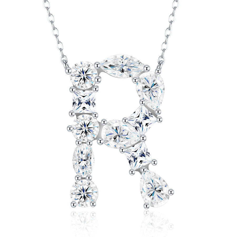 Slender Letter Multi-Moissanite Necklace