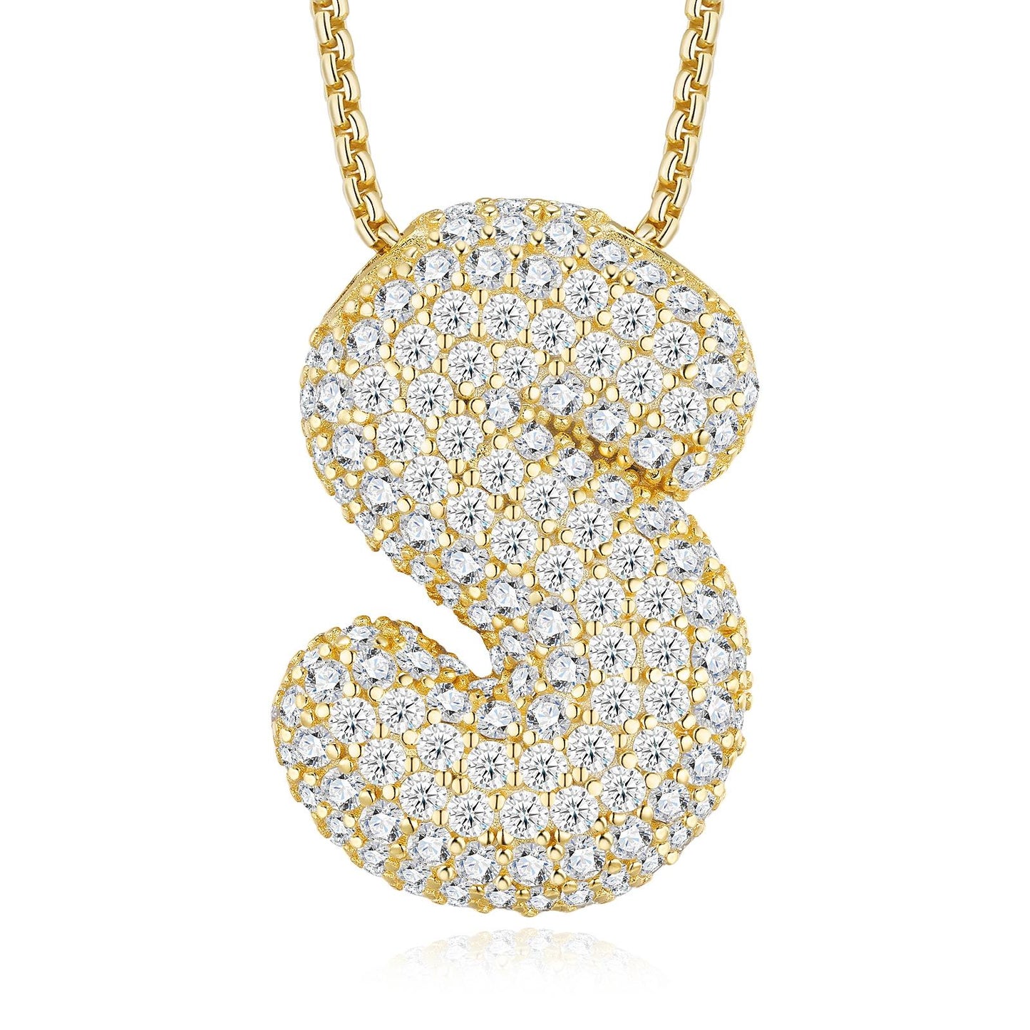 Chubby Letter Multi-Moissanite Necklace