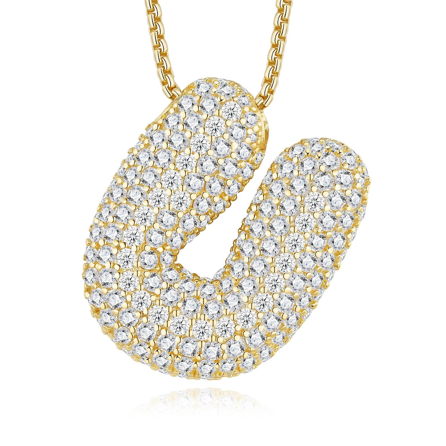 Chubby Letter Multi-Moissanite Necklace