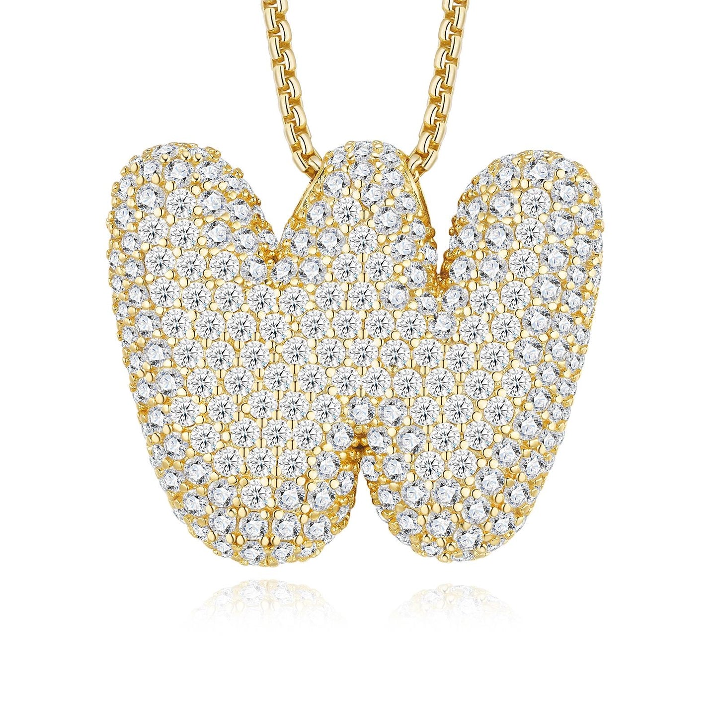 Chubby Letter Multi-Moissanite Necklace