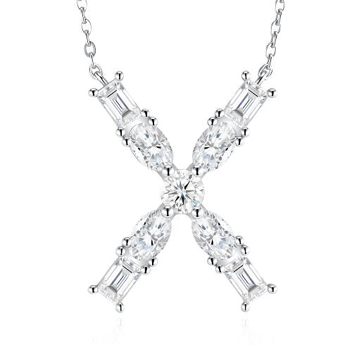 Slender Letter Multi-Moissanite Necklace