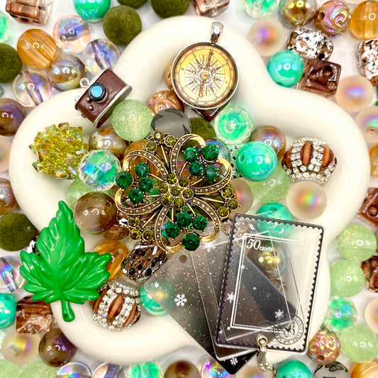 【Buy One Get One Equal Volume For Free】Mossy Trail - Beads Mix For Keychains(Miki)-BD