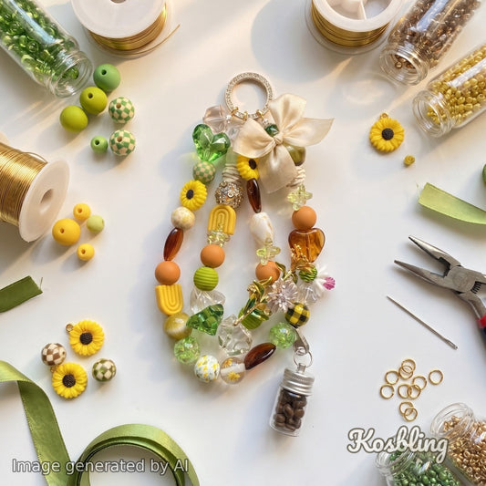【Buy One Get One Equal Volume For Free】Coffee Bee - Beads Mix For Keychains(Miki)-BD