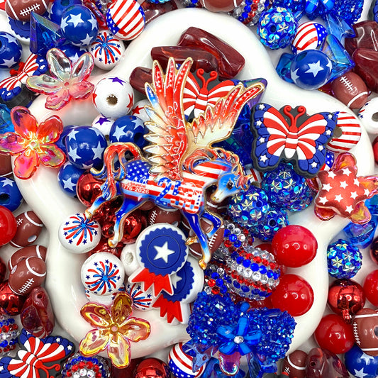 【Buy One Get One Equal Volume For Free】National Day Beads Mix for hanging ornament-BD