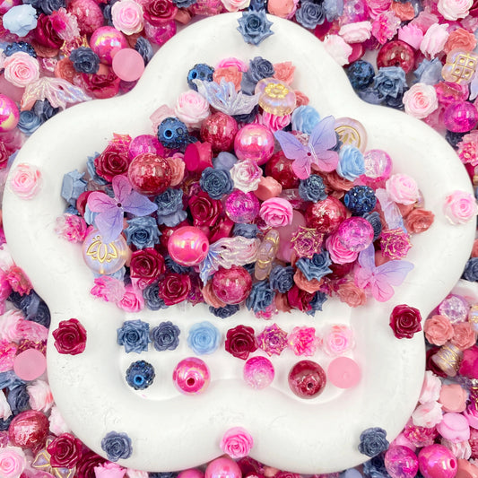 【Buy One Get One Equal Volume For Free】Pink & Blue Nail & Beads Mix-glow(miki)- NailC