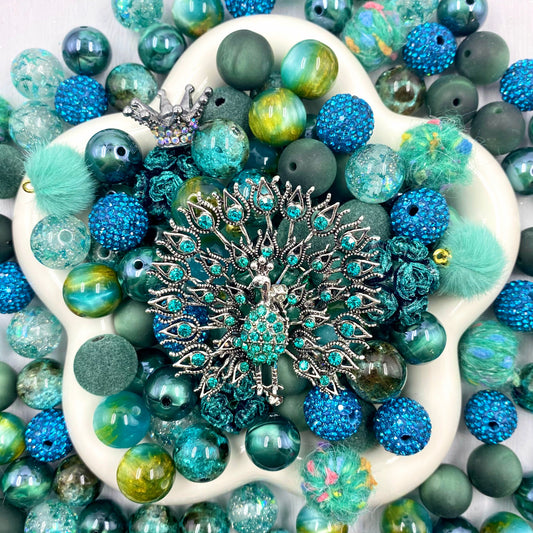 【Buy One Get One Equal Volumn For Free】Proud Peacock Beads Mix For Keychains(Miki)-BD