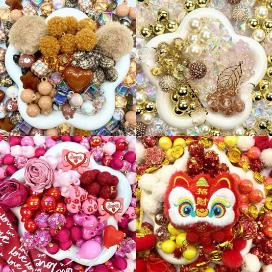 16mm Car Hanger/Ornament Making Beads Mix – 16mm Beads with Hooks, Acrylic/Resin/Glass Beads