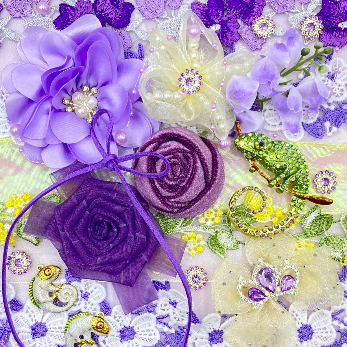 【Buy One Get One Equal Volumn For Free】Purple & Green - Fabrics Live Mix-(miki)supermix