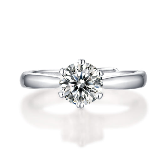 1Carat Moissanite Ring (Adjustable Size) (#MS9922) - BL1