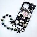 Kosbling handmade skullpanda cream iphone 15 promax phonecase with phonechain