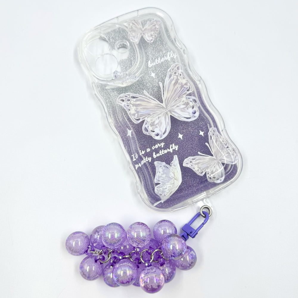 kosbling purple print butterfly with phonechain