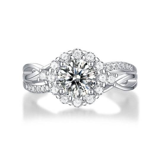 1Carat Moissanite Ring (Adjustable Size) (#MS993) - BL1